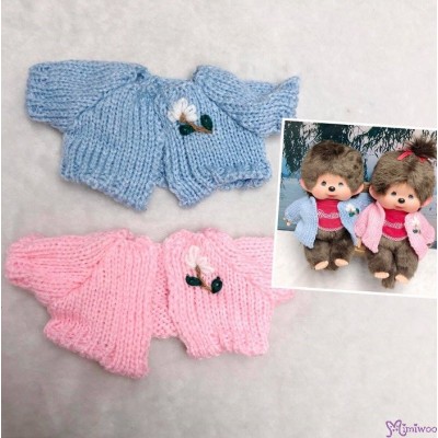 RX057 Mimi Collection Boutique Outfit Fashion Blue Knit Coat fit Monchhichi M Size 